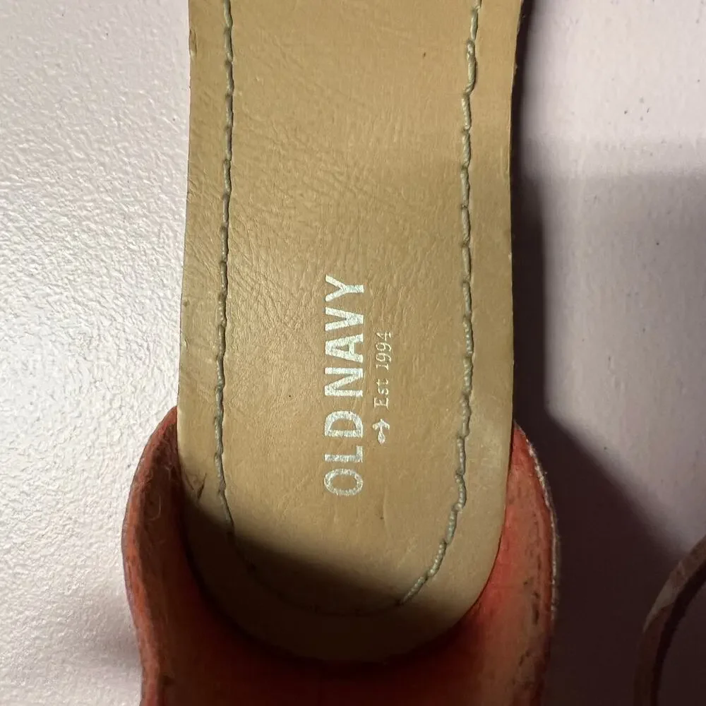 Old Navy Ankle Strap Pink Sandals Women 9 Minimalist Casual Beachy Summer Casual